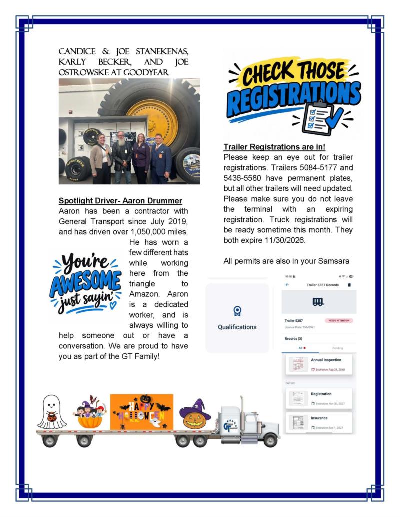 General Transport October 2026 Newsletter
